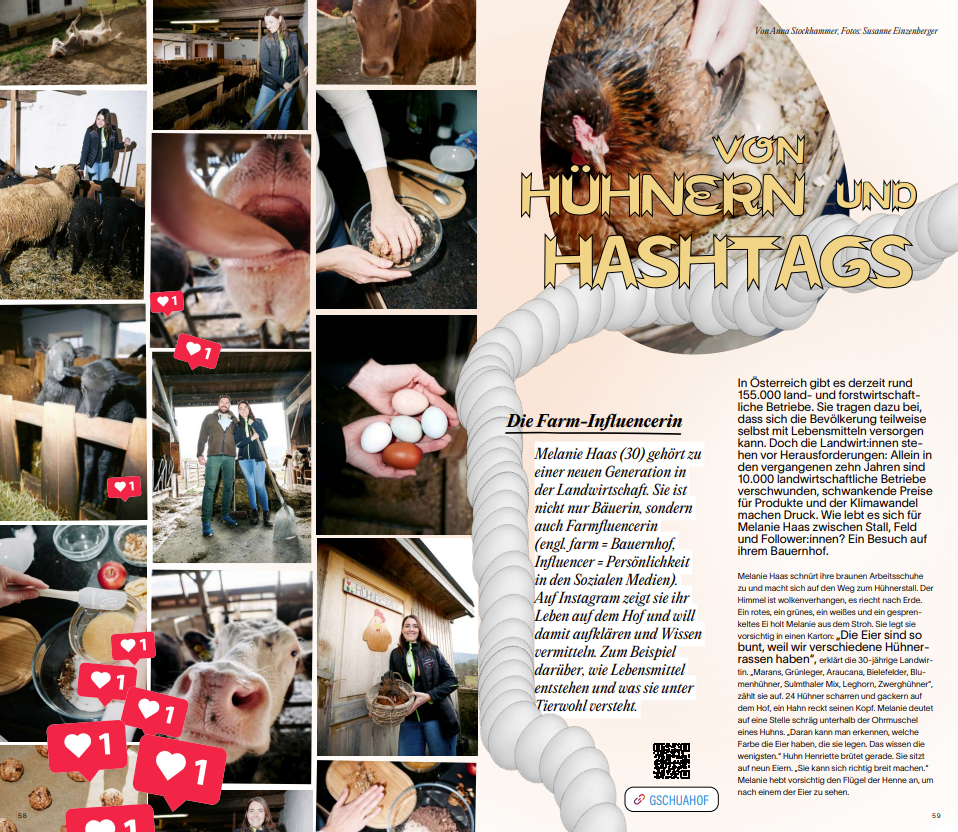 Magazingeschichte: Unterwegs mit der Farm-Influencerin