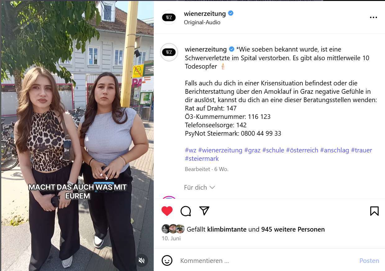 Video: Wie geht es jungen Menschen nach dem Amoklauf an einer Grazer Schule?